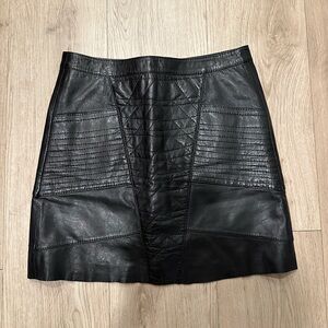 Zadig & Voltaire Black Leather Mini Skirt